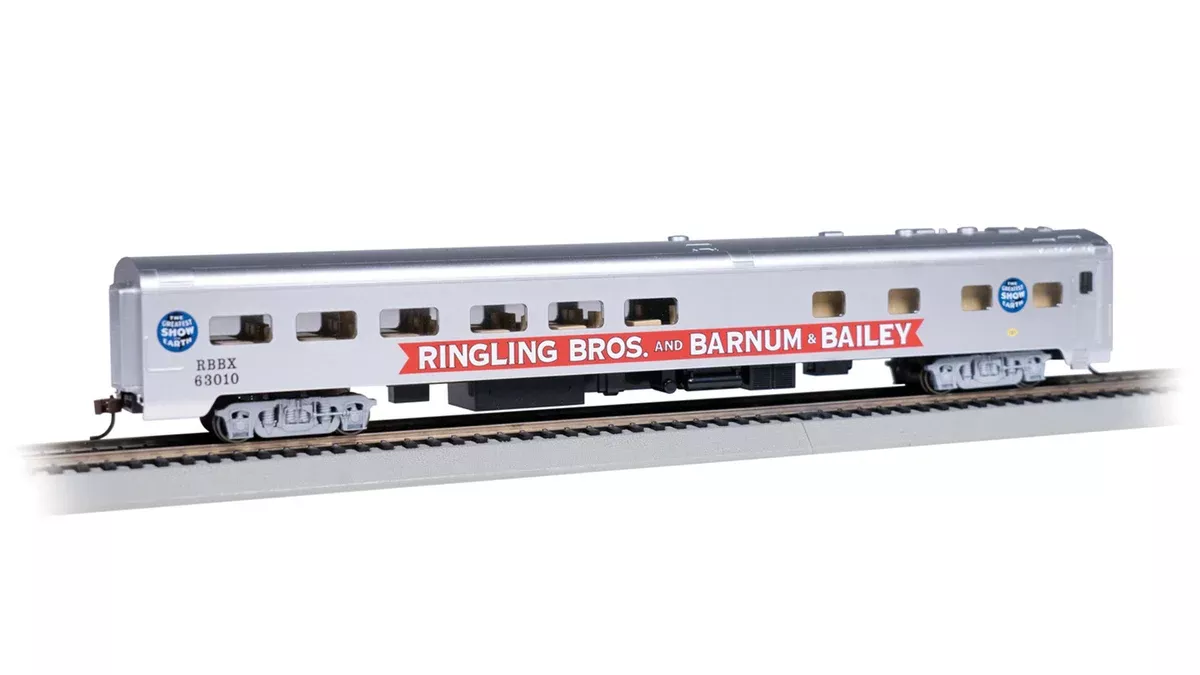 Bachmann 14808 HO Scale 85' Dining "Pie" Car Ring Bros. Circus Blue Unit 63010