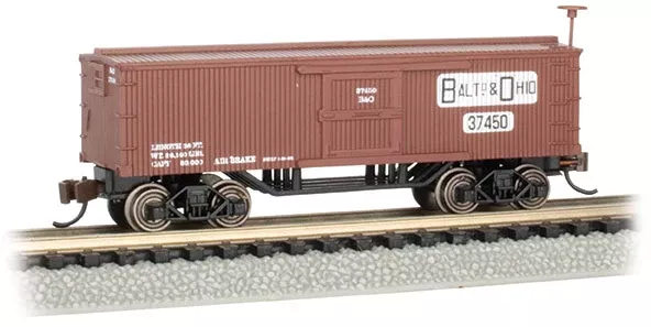 Bachmann 15656 N Scale Old-Time Wood Boxcar Baltimore & Ohio B&O