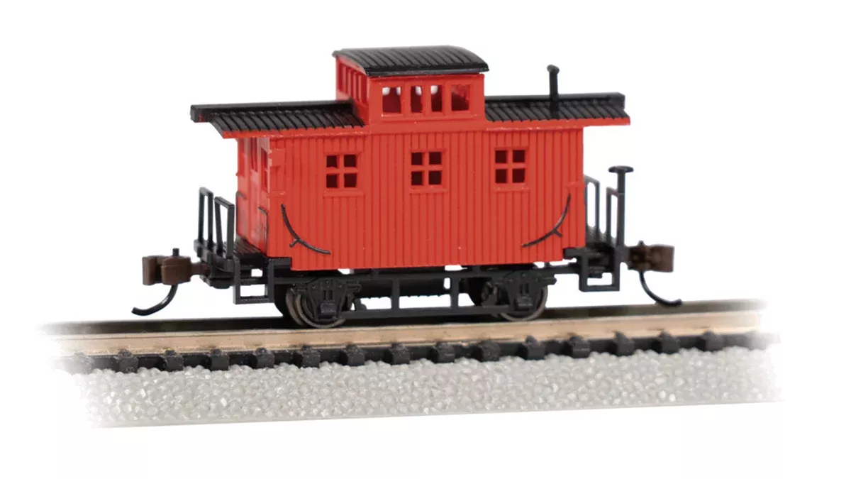 Bachmann 15758 N Scale Wood Old Time Caboose Painted Unlettered - Red