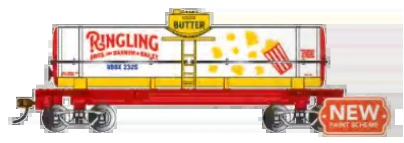 Bachmann 16618 HO Scale Single Dome Tank Car Ringling Bros - Popcorn Butter