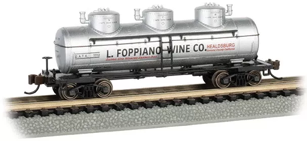 Bachmann 17159 N Scale 3 Dome Tank Car L. Foppiano Wine 1112
