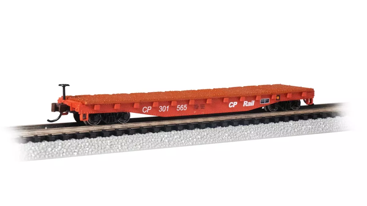 Bachmann 17355 N Scale 52' Flatcar Canadian Pacific CP Rail 301565