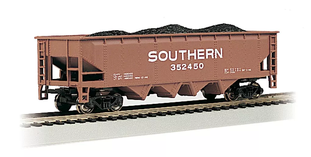 Bachmann 17604 HO Scale 40' 4 Bay Open Hopper with Coal Load Southern Railway