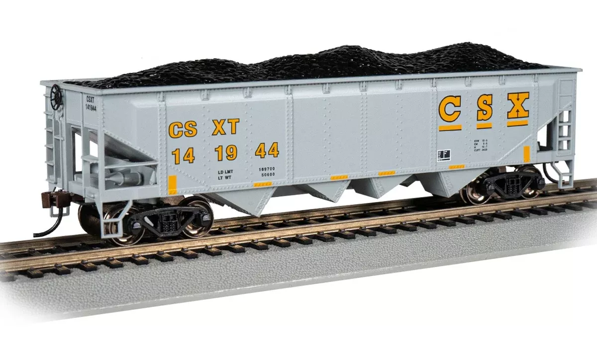 Bachmann 17615 HO Scale 40' 4 Bay Open Hopper with Coal Load CSXT