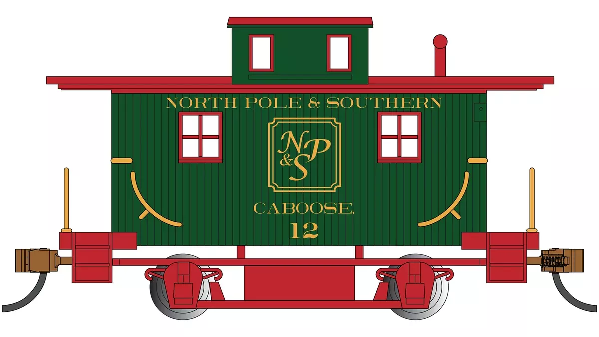 Bachmann 18410 HO Scale Bobber Caboose North Pole & Southern NP&S #12