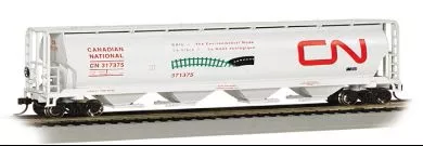 Bachmann 19132 HO Scale 4 Bay Covered Hopper Canadian National "Environmental Mode" CN