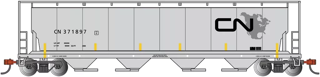Bachmann 19159 N Scale 4 Bay Covered Hopper Canadian National CN