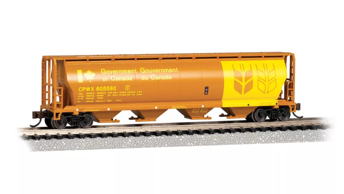 Bachmann 19166 N Scale 4 Bay Covered Hopper Government of Canada CNWX