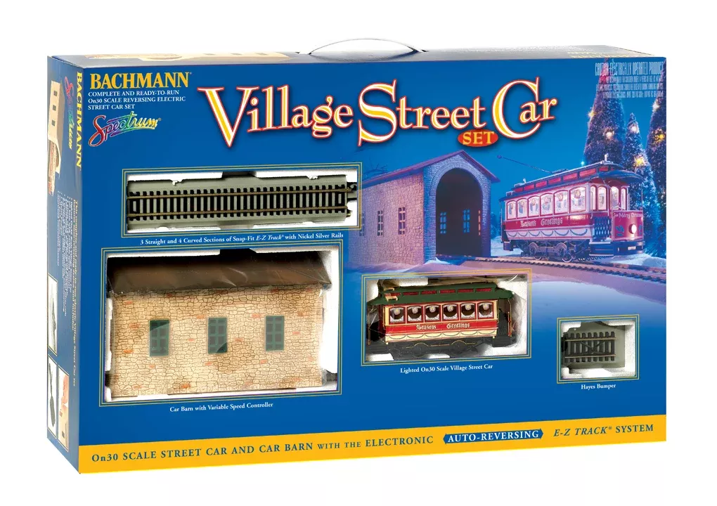 Bachmann 25017 On30 Scale Vintage Streetcar Christmas Set
