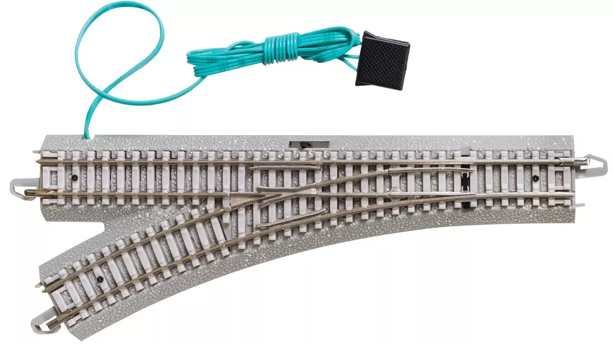 Bachmann 44061 N Scale E-Z Track with Concrete Ties Remote Turnout - Left