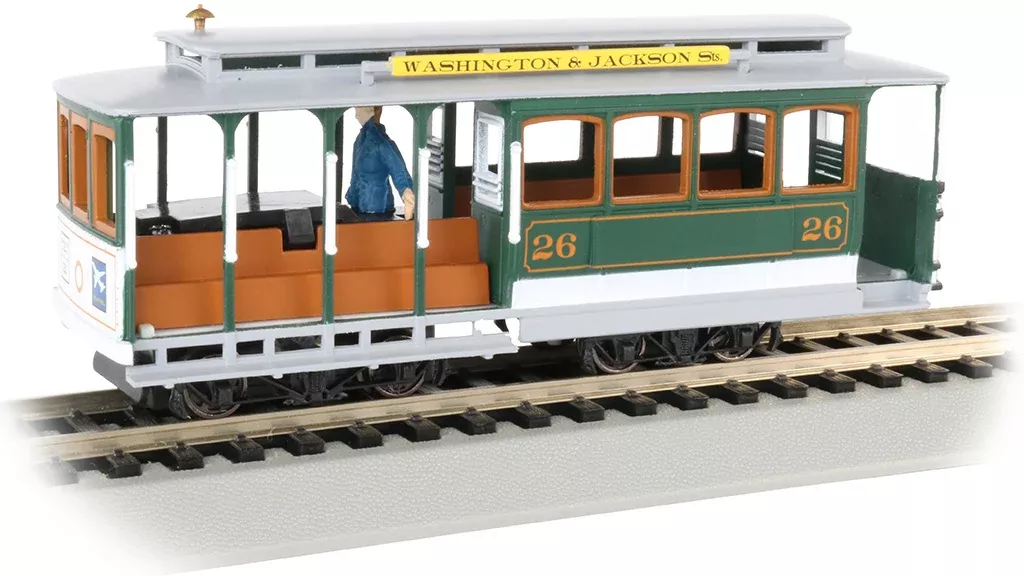 Bachmann 60536 HO Scale Cable Car - Green and Gray