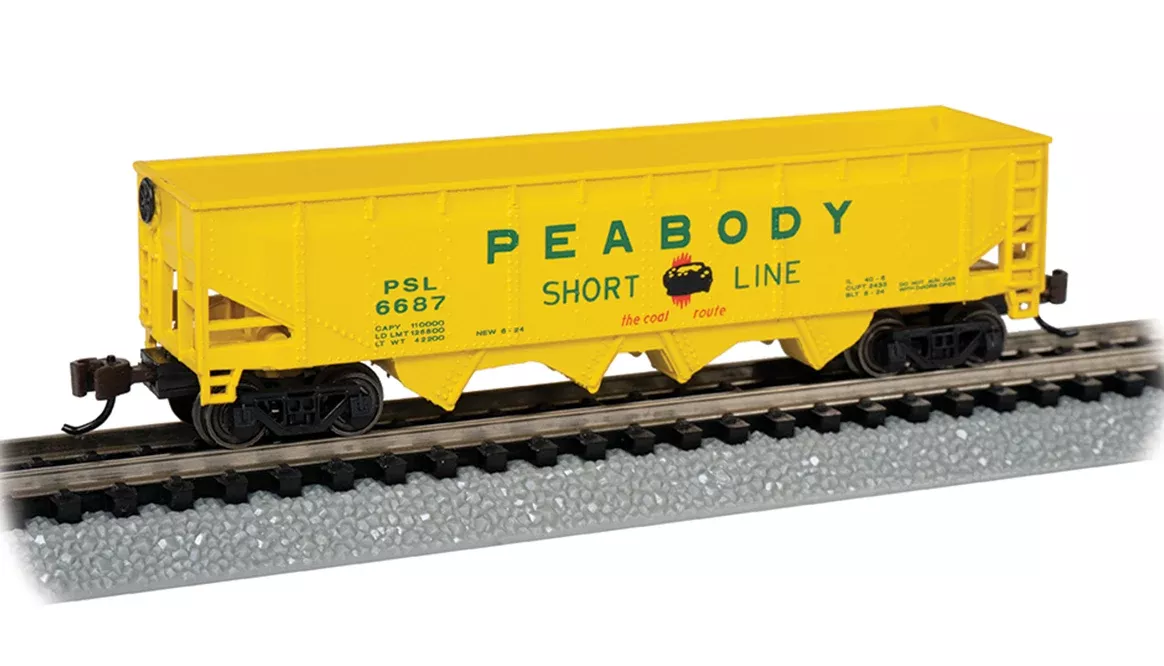 Bachmann 73354 N Scale 40' 4 Bay Quad Hopper Peabody Coal 6687