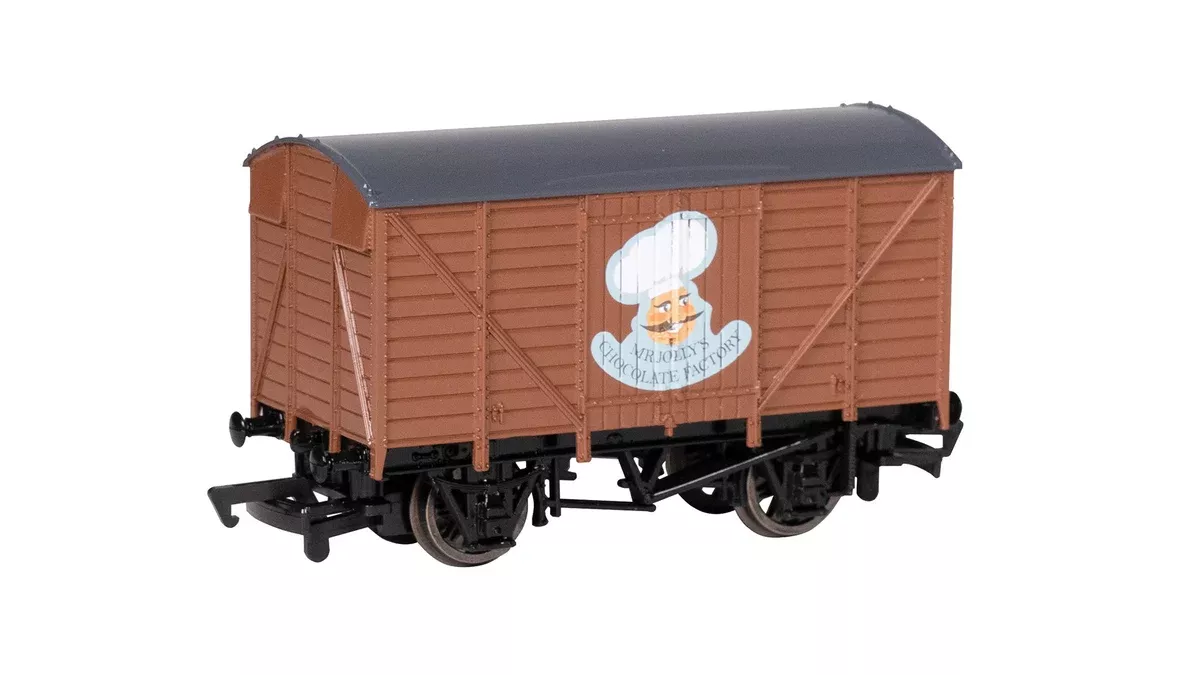 Bachmann 77408 HO Scale Thomas & Friends Ventilated Van - Mr. Jolly's Chocolate Factory
