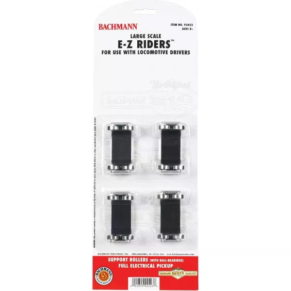 Bachmann 92423 G Gauge E-Z Riders with Ball-Bearing Rollers (4 Pack)