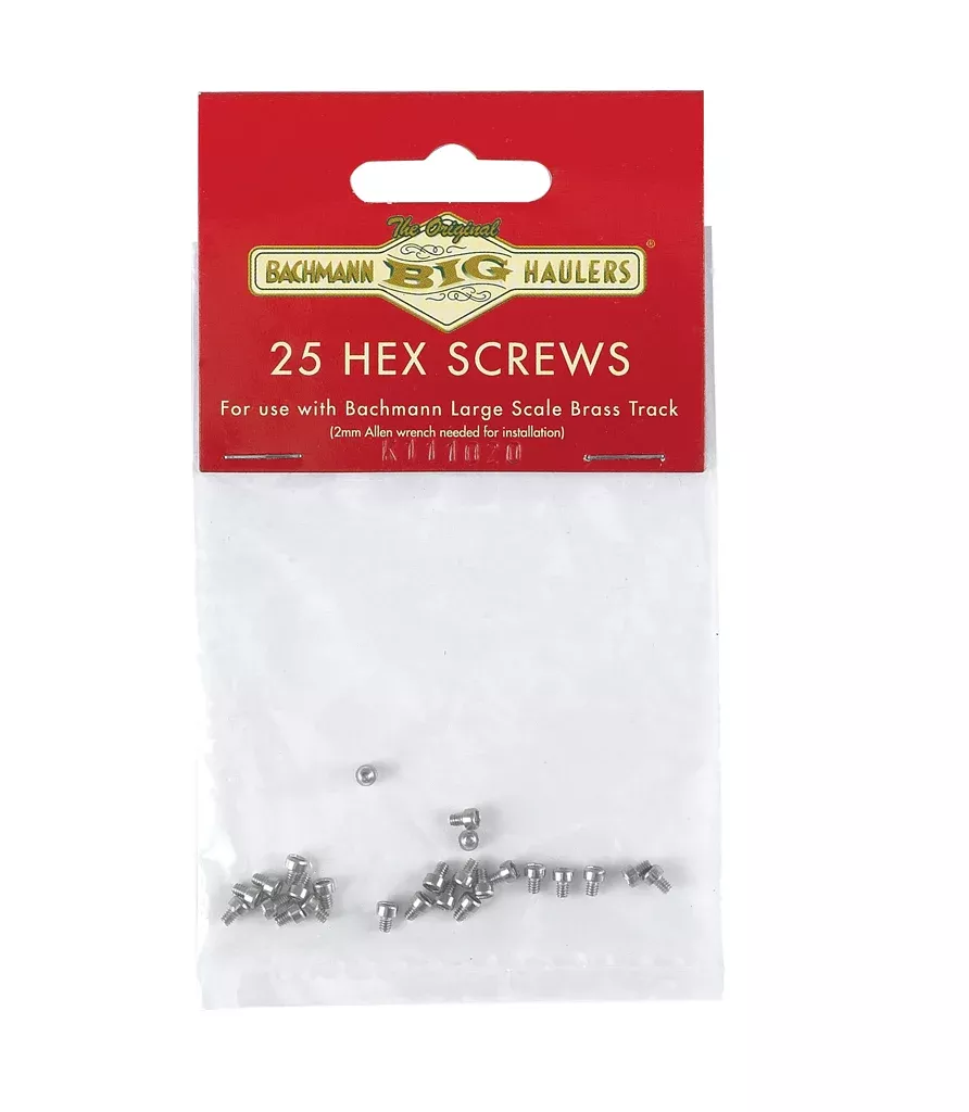 Bachmann 94656 G Gauge Stainless Steel Hex Screws (25 Pack)
