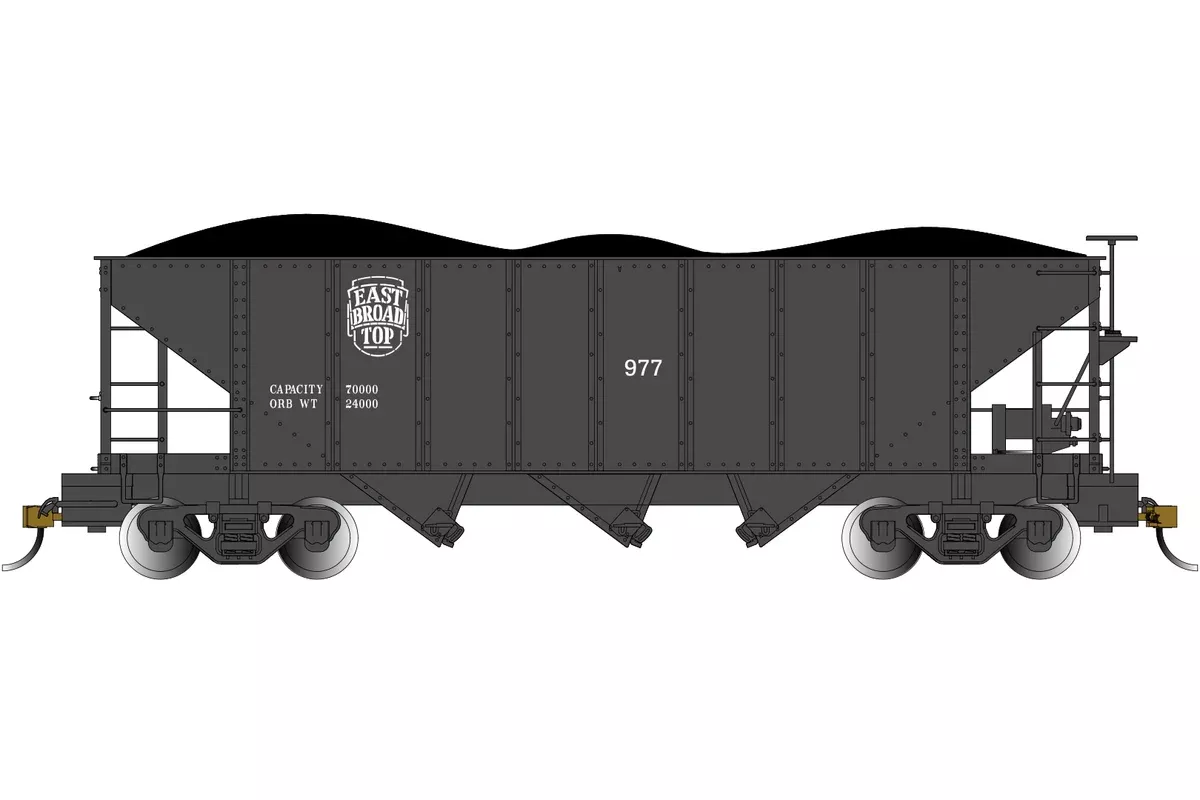 Bachmann Spectrum 26571 On30 Scale 3 Bay Open Hopper East Broad Top EBT 977