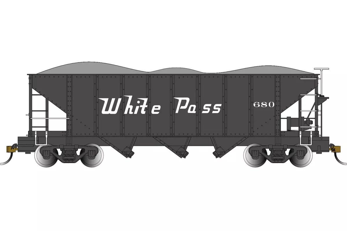 Bachmann Spectrum 26573 On30 Scale 3 Bay Open Hopper White Pass & Yukon 680