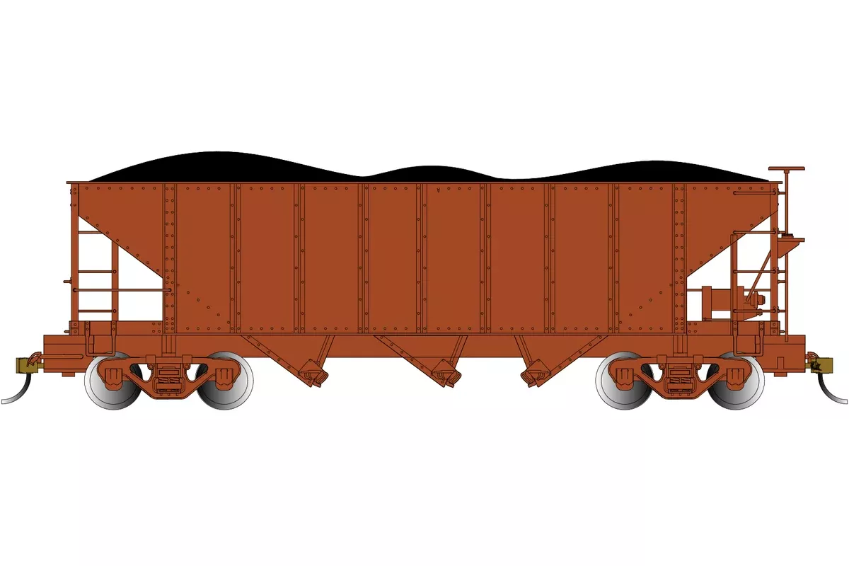 Bachmann Spectrum 26574 On30 Scale 3 Bay Open Hopper Painted Unlettered - Oxide Red