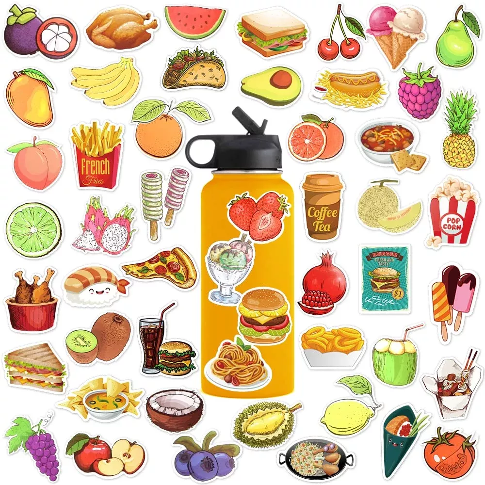 BAIYINGMOER Food Stickers for Kids, 100 Pcs, Fruit &