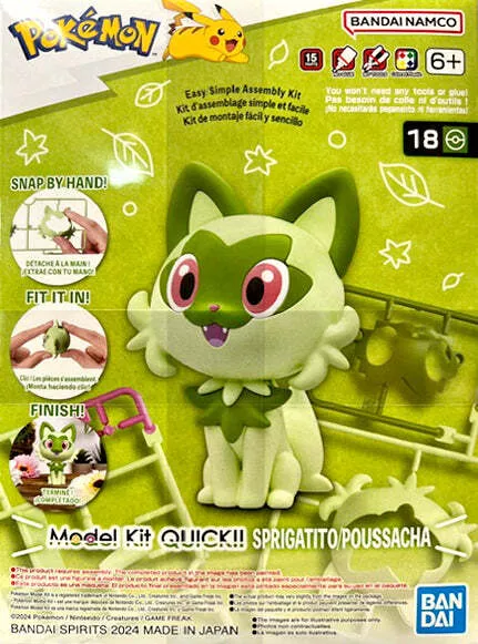 Bandai 2730079 Pokemon #18 Sprigatito Quick!! Model Kit