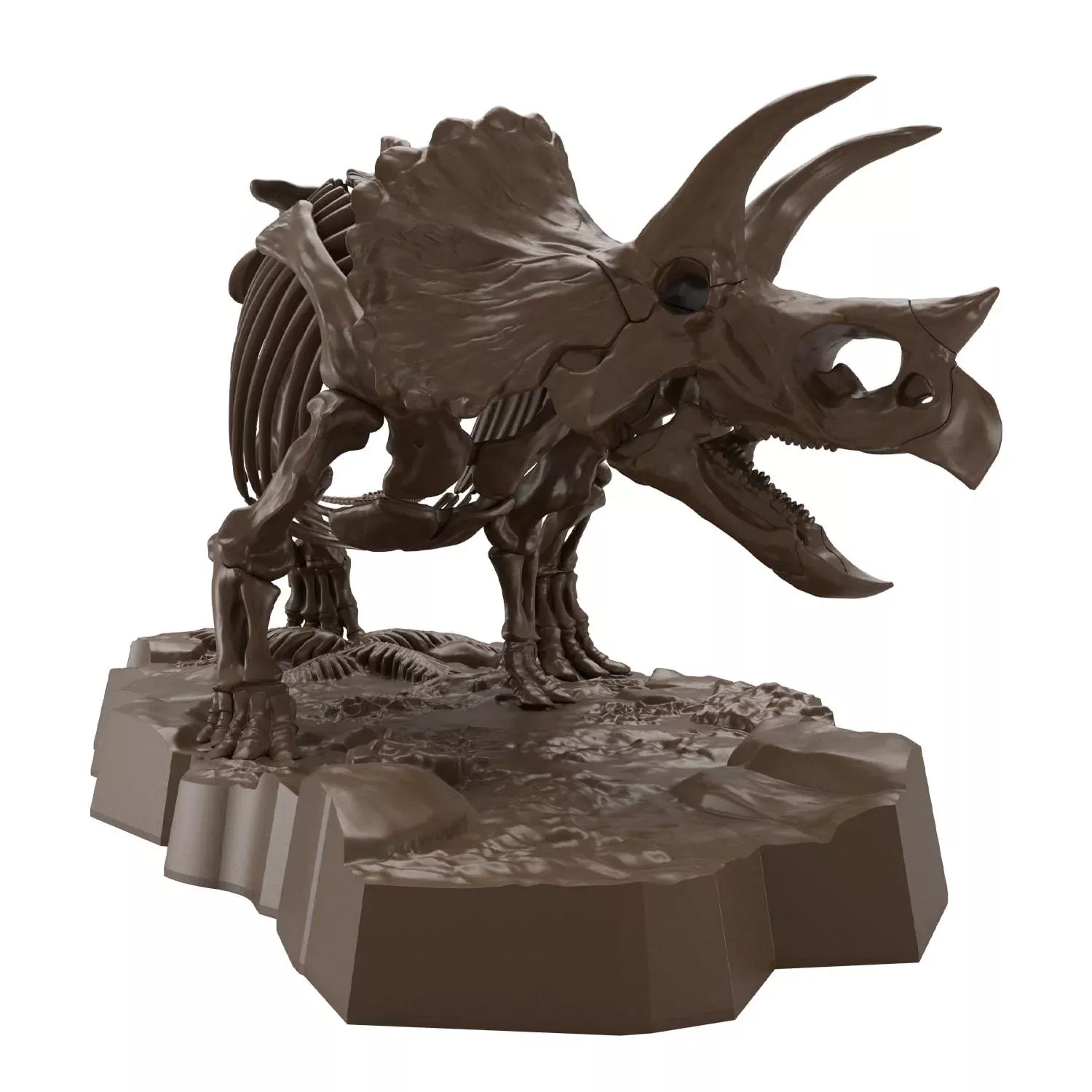 BANDAI SPIRITS Triceratops Dinosaur Skeleton Model Kit - Small - Black