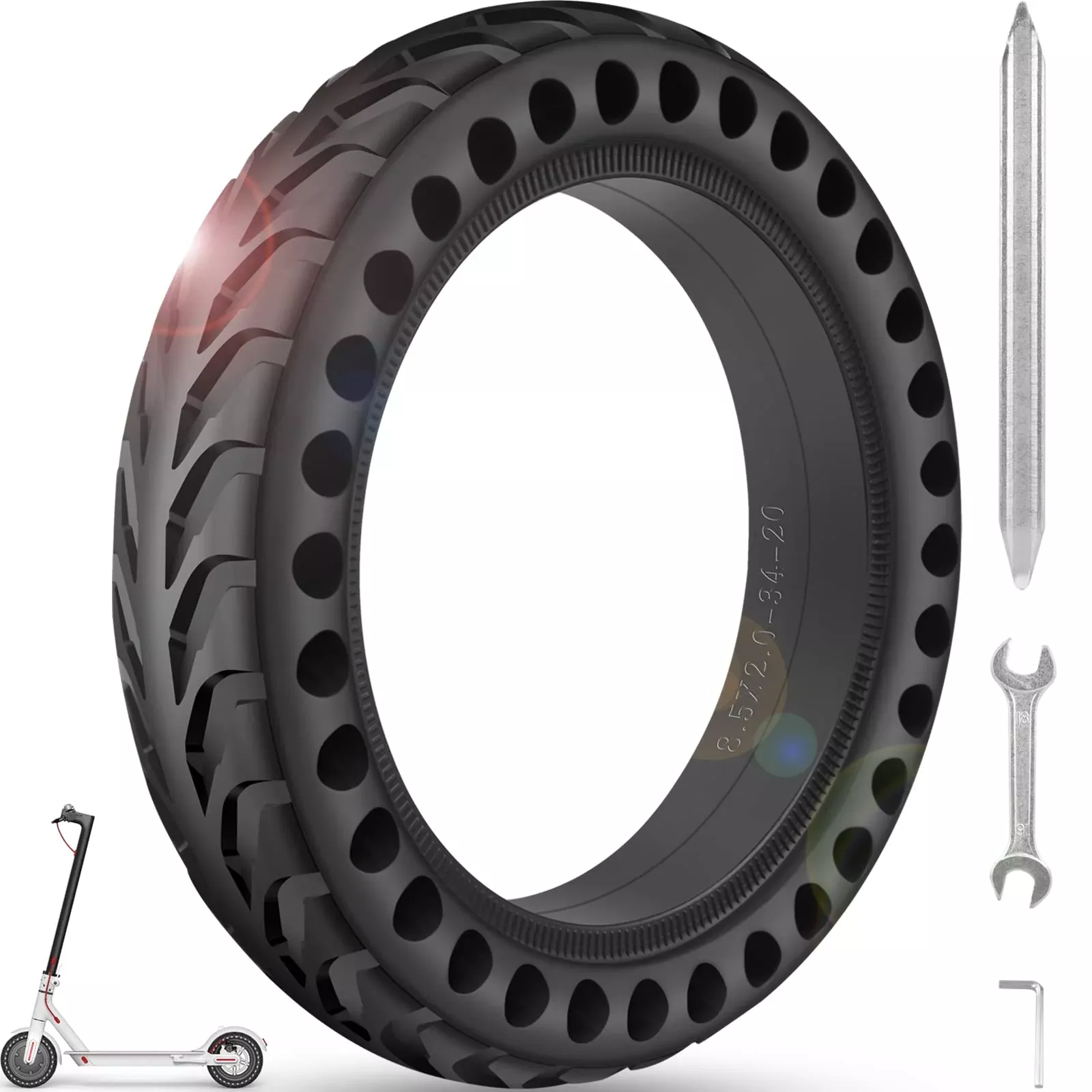 BANGTING Solid Tires for Electric Scooters 8.5x2 Black 1PCS