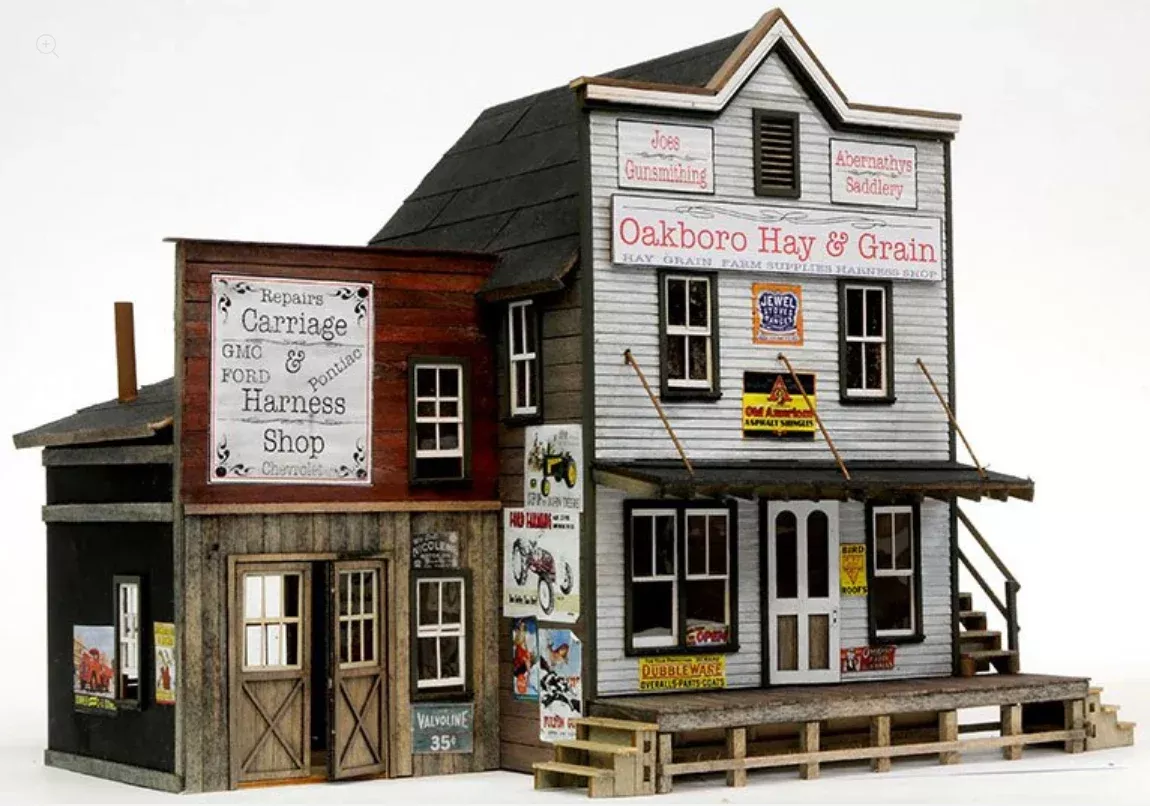Banta Modelworks 2153 HO Scale Oakboro Hey & Grain Craftsman Kit