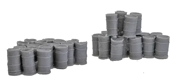 Bar Mills Scale Model Works 1002 N Scale 2 Groups of 55 Gallon Drums (Unpainted Resin)