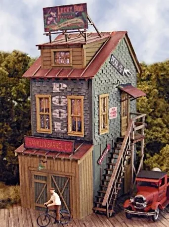 Bar Mills Scale Model Works 1140 HO Scale Chalky White's Pool Hall Craftsman Kit