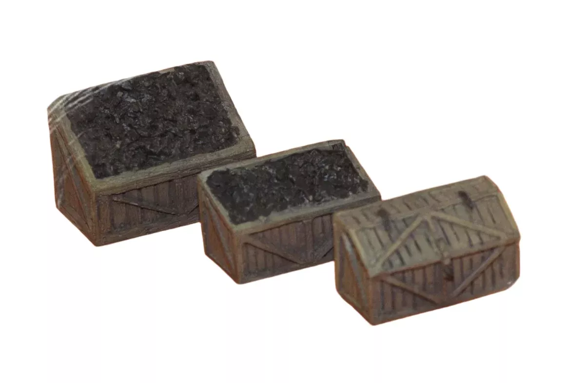 Bar Mills Scale Model Works 4020 O Scale Coal Bins and Tool Chest (3 Pack Castings)