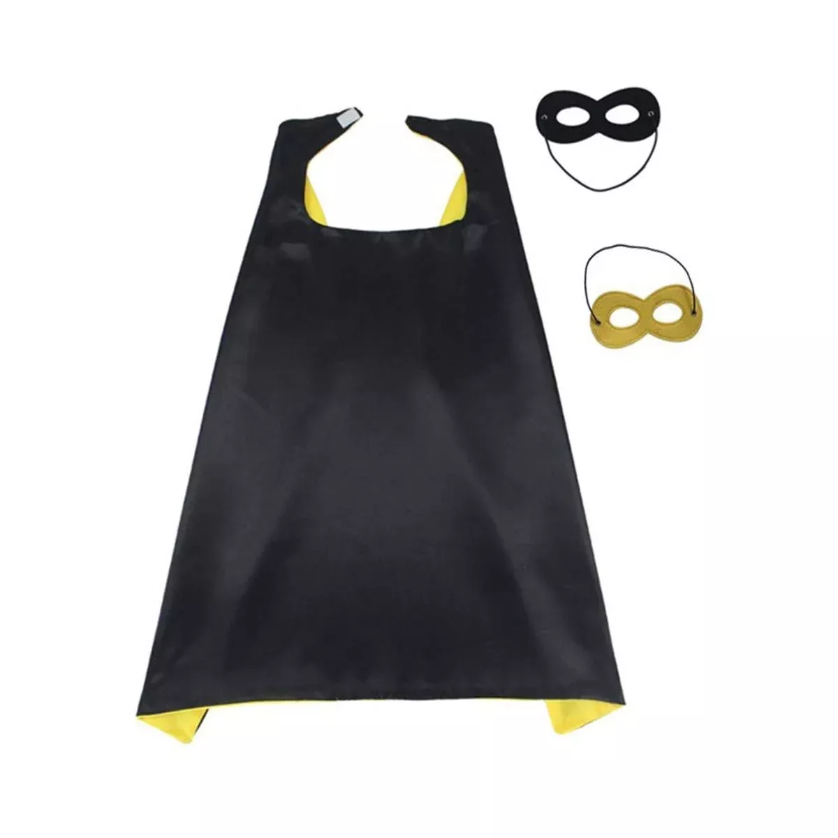 Beacone Hero Capes and Mask for Kids, Black Yellow, One Size