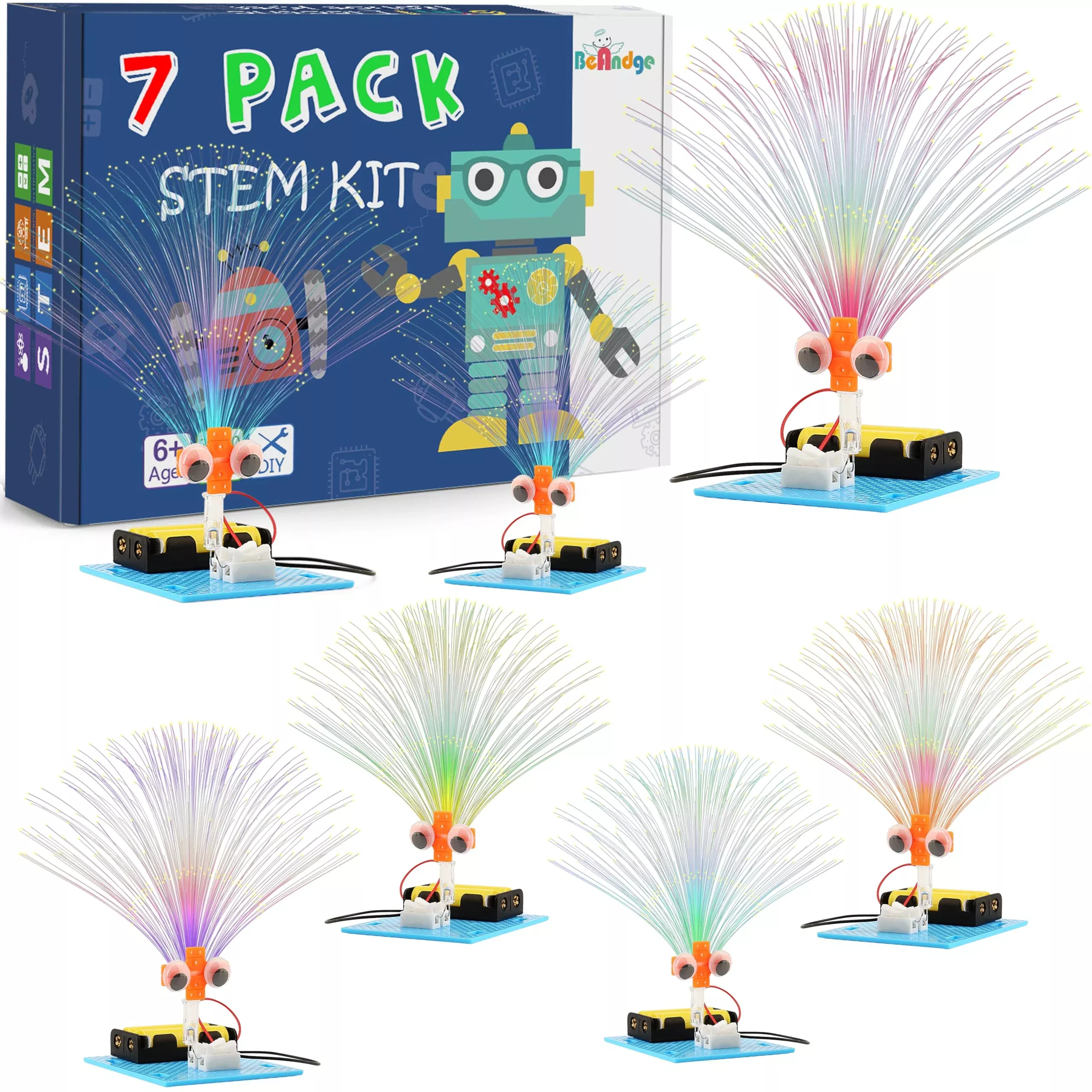 BeAndge STEM Kit for Kids 8-12, Multicolored Fiber Optic Lamp