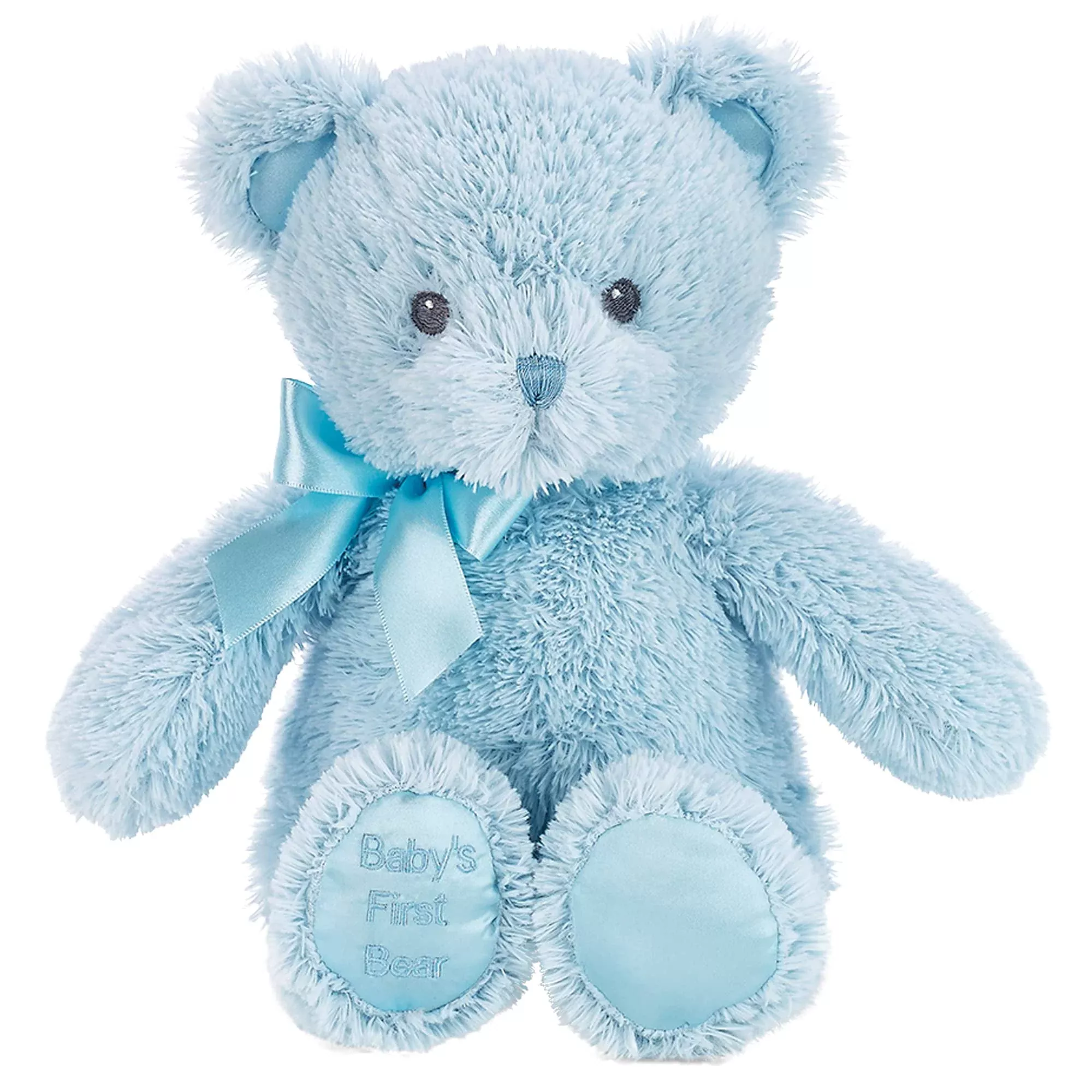 Bearington Blue Teddy Bear Plush - 12" Stuffed Animal - Satin Material