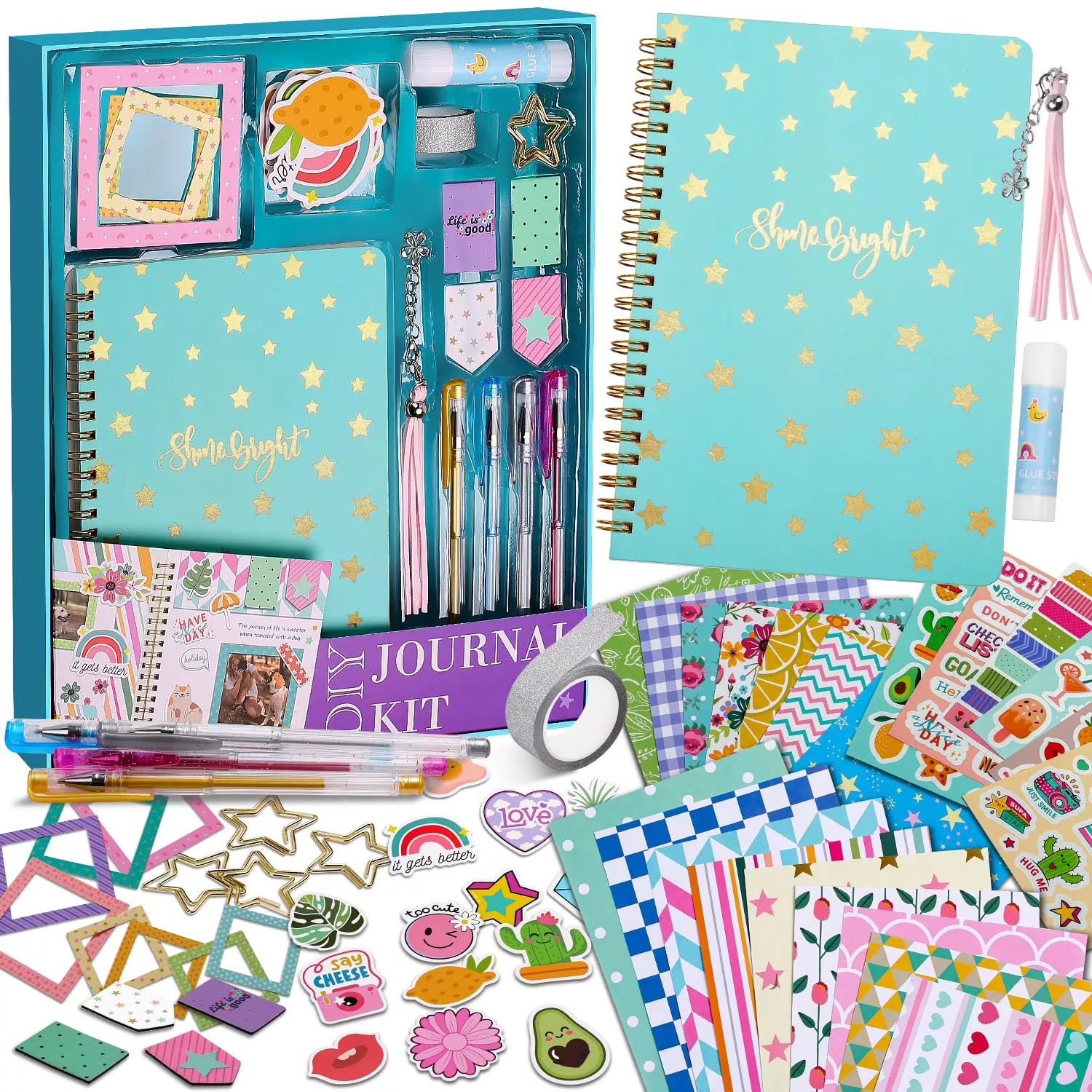 BEARUN Journal Kit for Girls - 70 Pages, Multicolored, 6 x