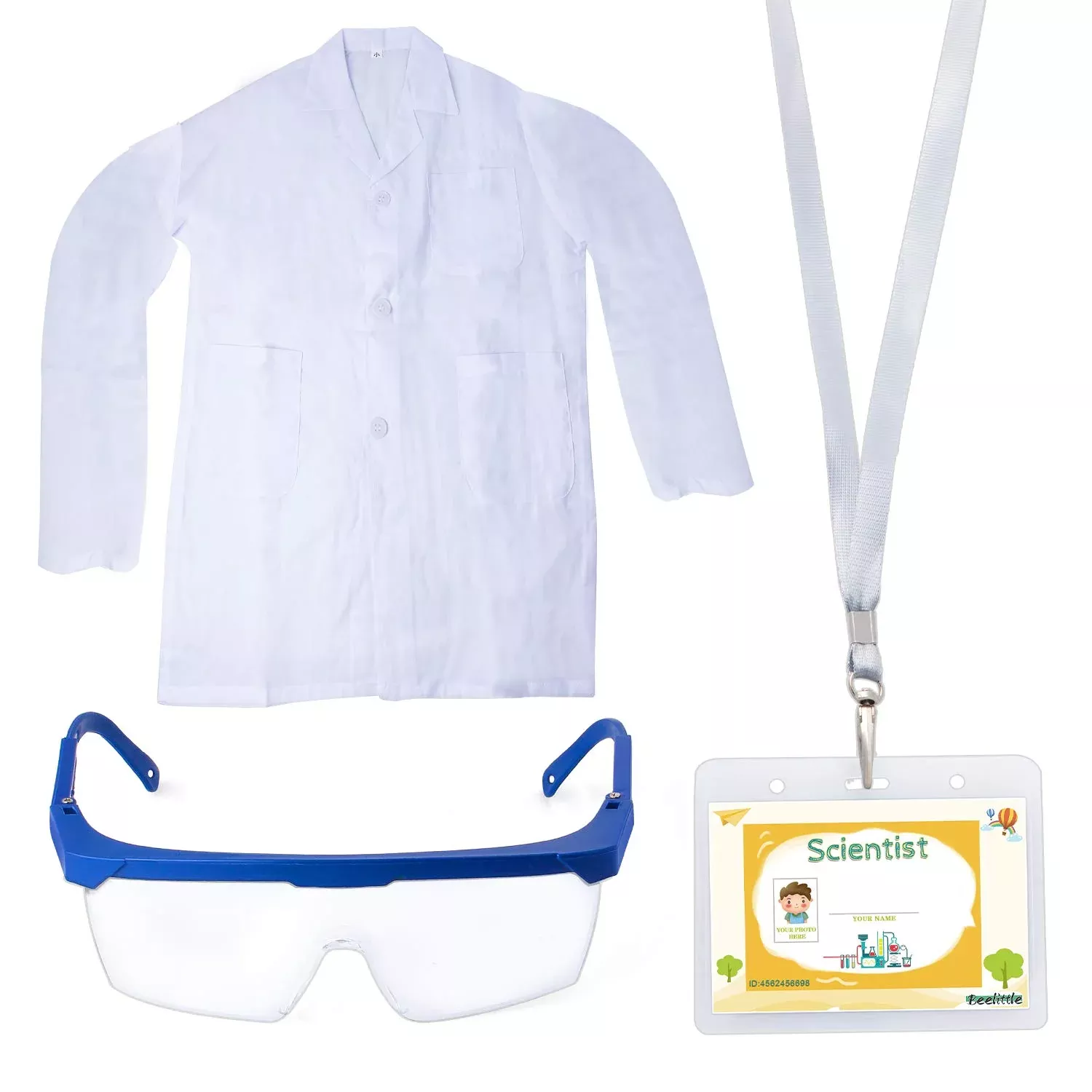 Beelittle Science Lab Kit For Kids Children'S Scientist Lab Coat With