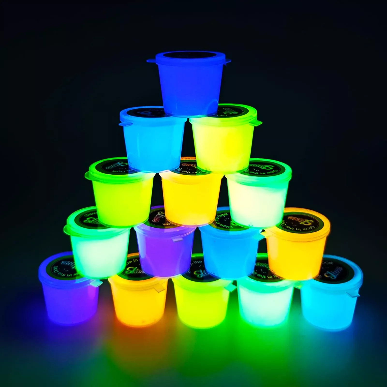 BeiyeiDei Glow in the Dark Slime Kit 15 Pack 17.7