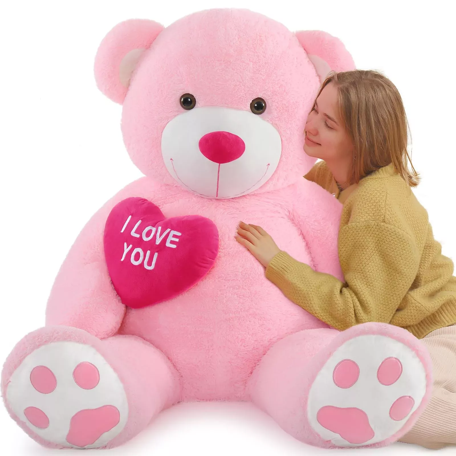 Beniny Giant Teddy Bear Stuffed Animal 52'' - Big Teddy Bear With Hear