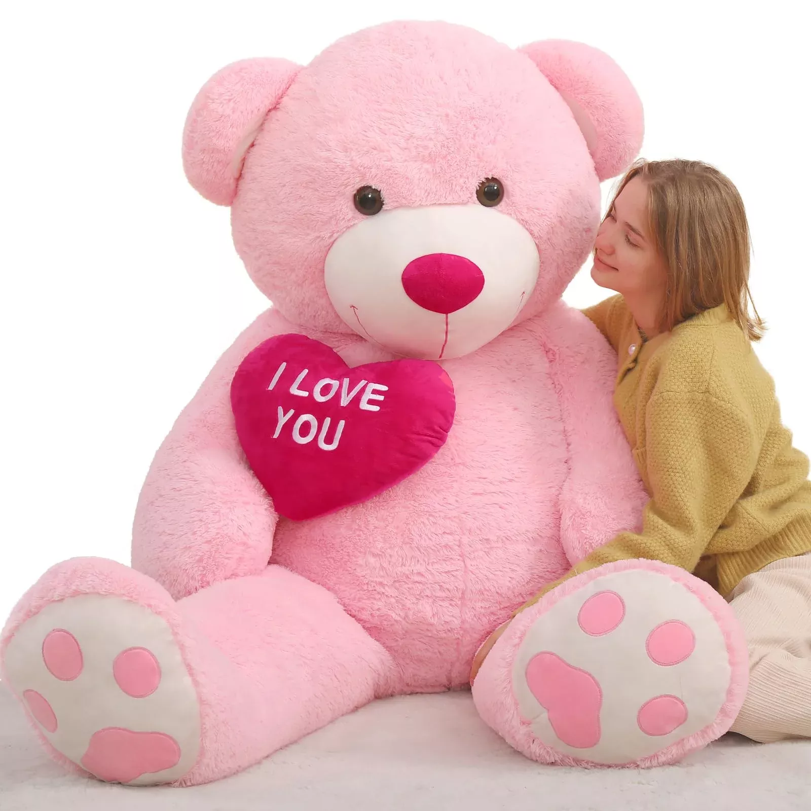 Beniny Large Teddy Bear Stuffed Animal 5Ft, Big Teddy Bear With Heart,