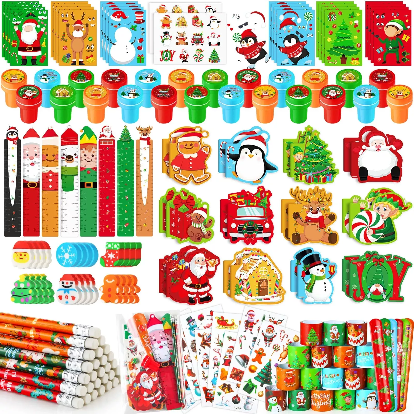 BenLouis Christmas Stationery Set for Kids, 12/24/48 Pieces, Multi-