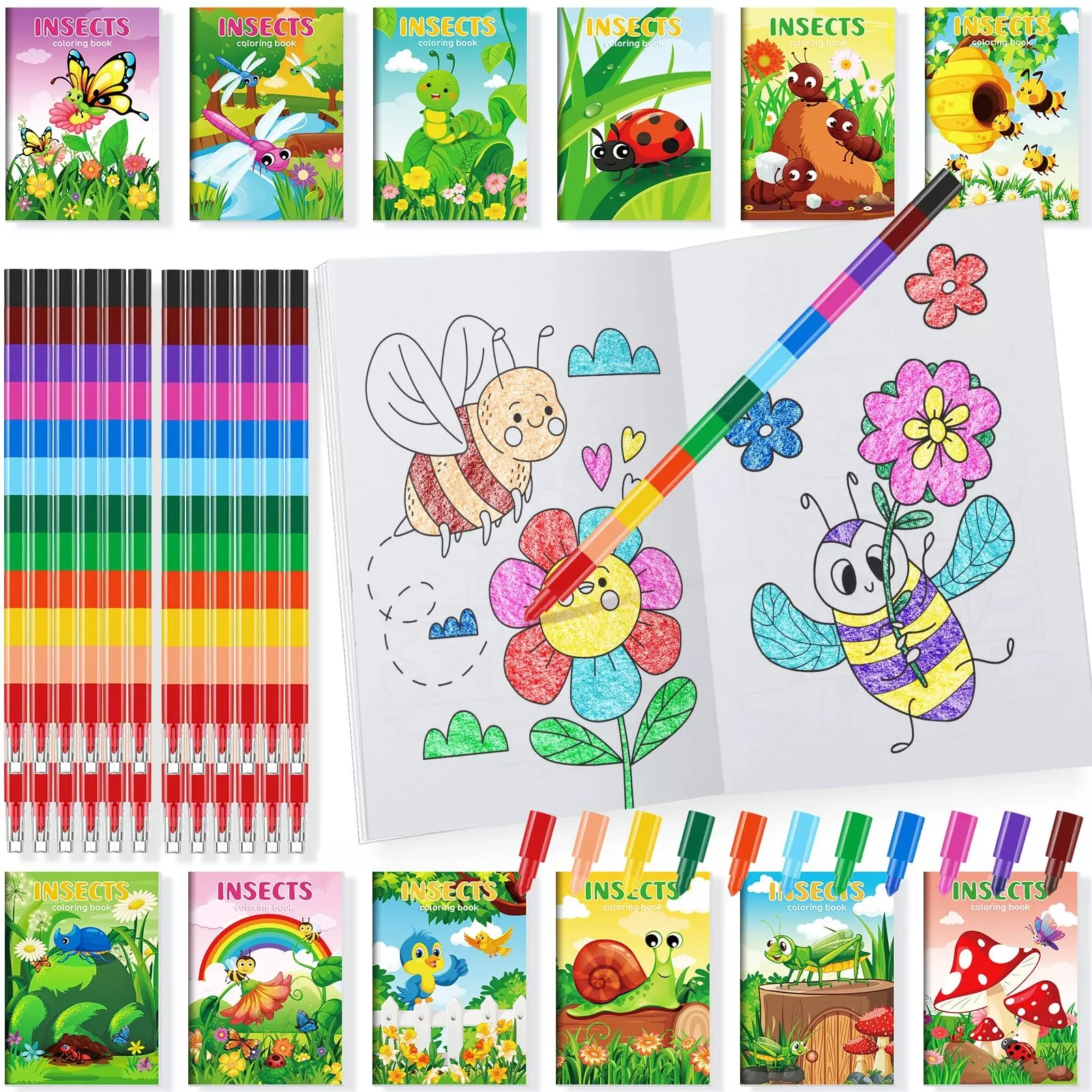 BenLouis Mini Coloring Books for Kids, 6.7x4.7 in, Mult
