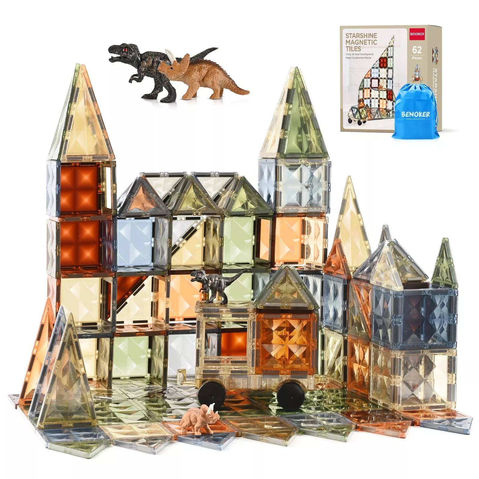 Benoker 3D Magnetic Tiles, Stem Learning And Encourage Imaginative Pla