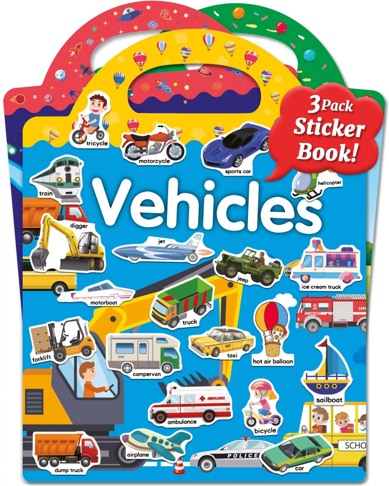 Benresive Sticker Book for Kids - 90+ Reusable Waterproof Stickers