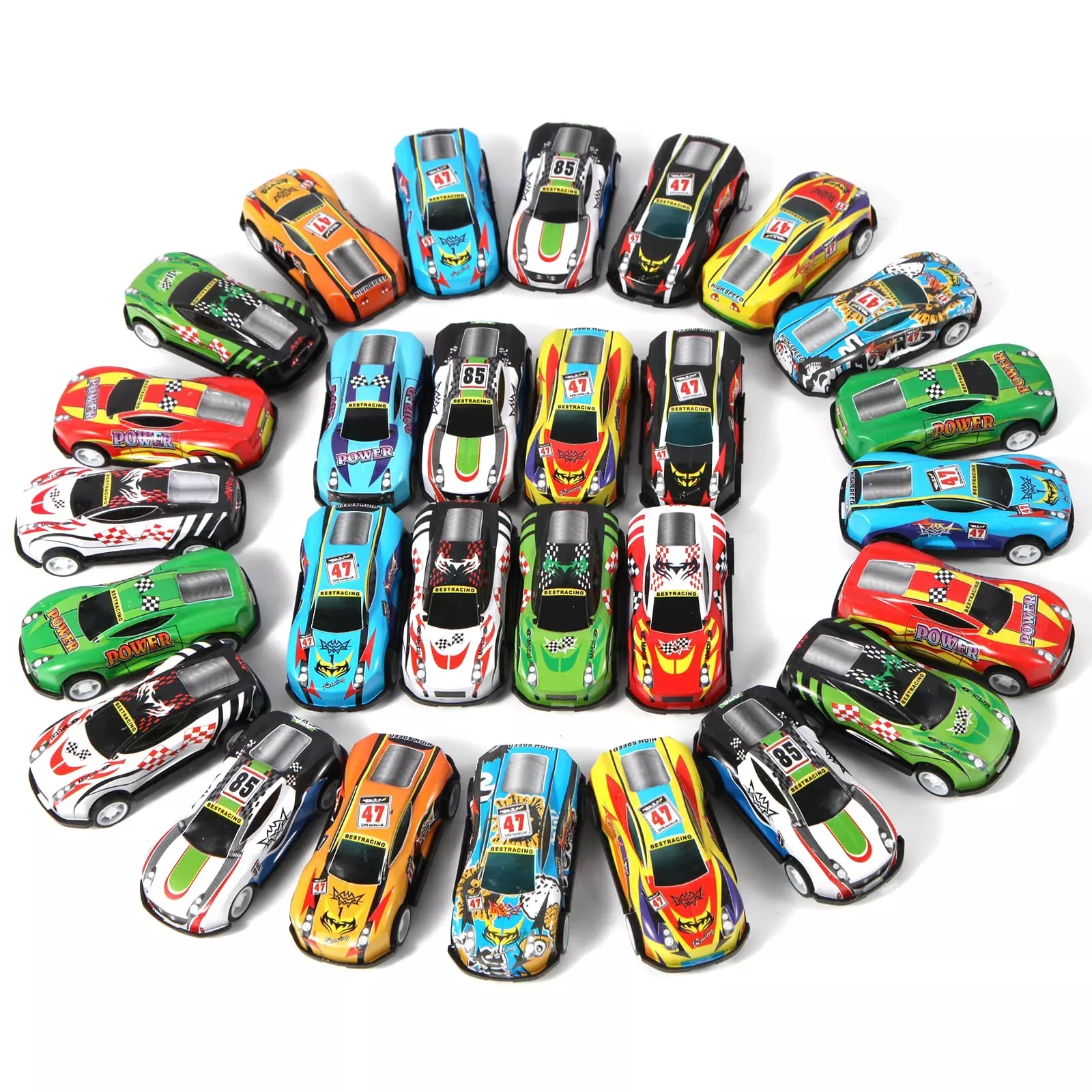 Benzem 28pcs Pull Back Racing Cars Multicolor Mini Toys 2.6x
