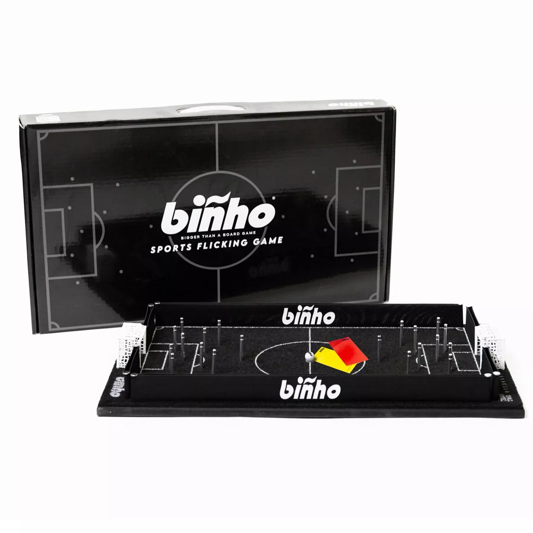 Biñho Classic Board Game - 2-Player Finger Flick Pinball - Portable Bl