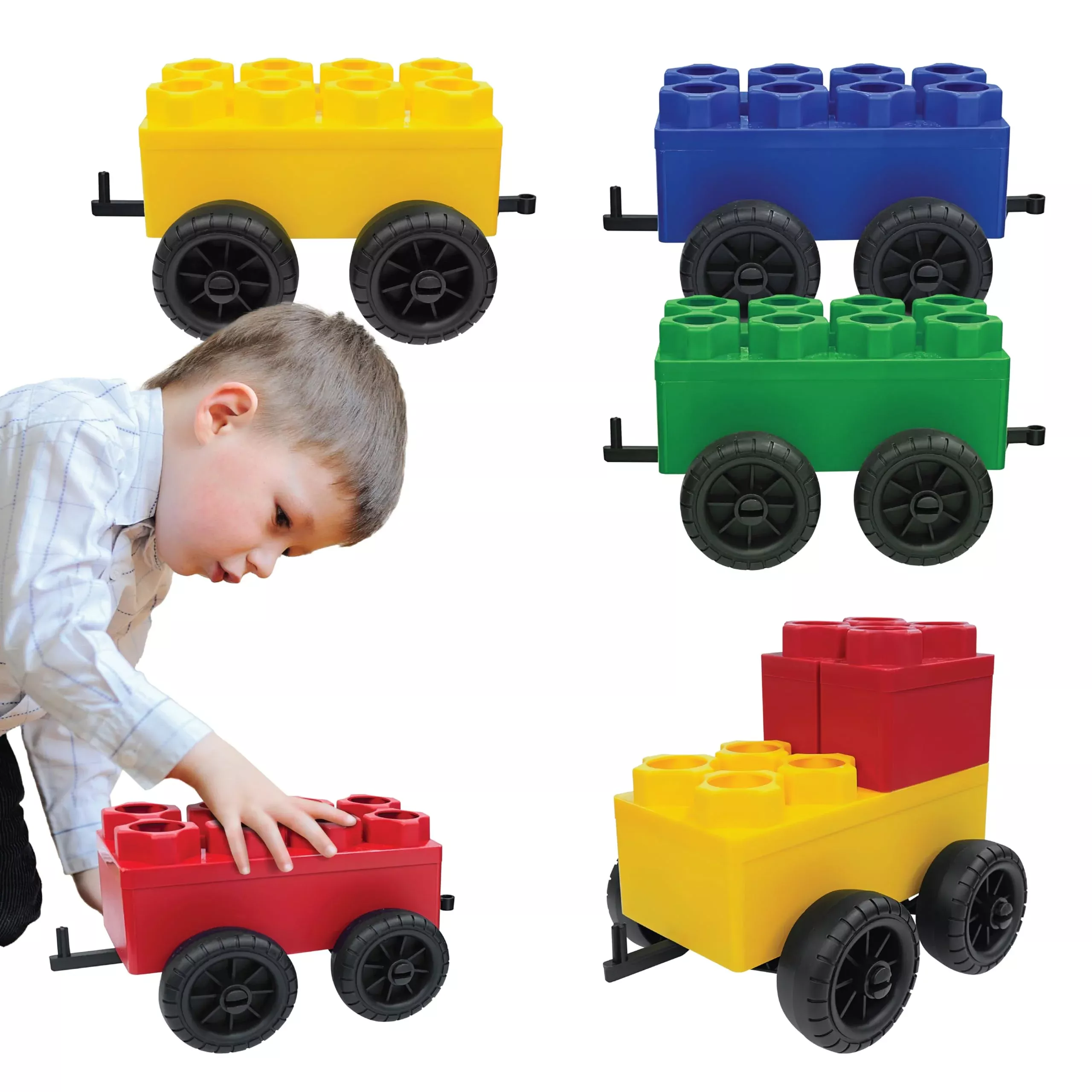Big Building Blocks - Blocks And Wheels - Toddlers And Kids Ages 4-8 -