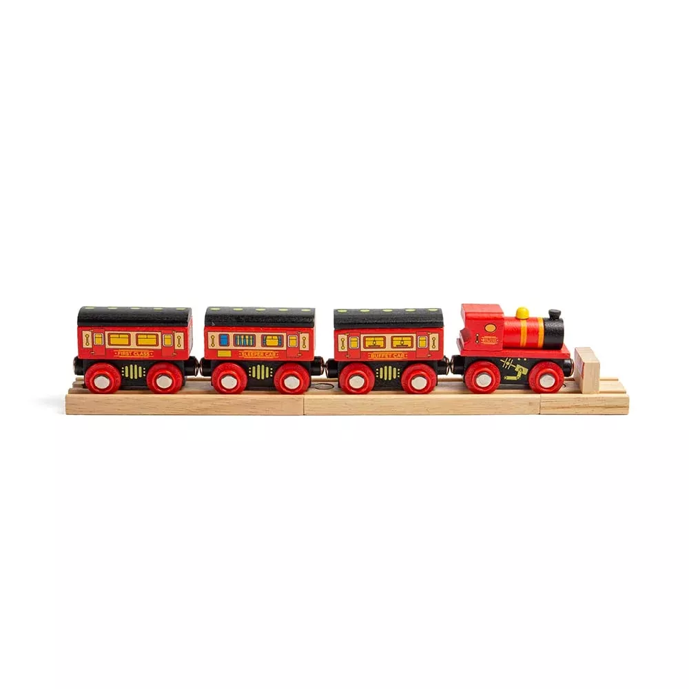 Bigjigs Rail Sleeper Train Set with Track - Multicoloured - 4 Pieces