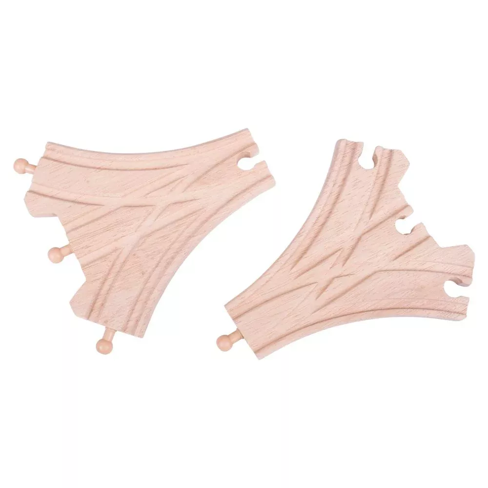 Bigjigs Rail Three Way Points (Pack Of 2) - Other Major Wooden Rail Br