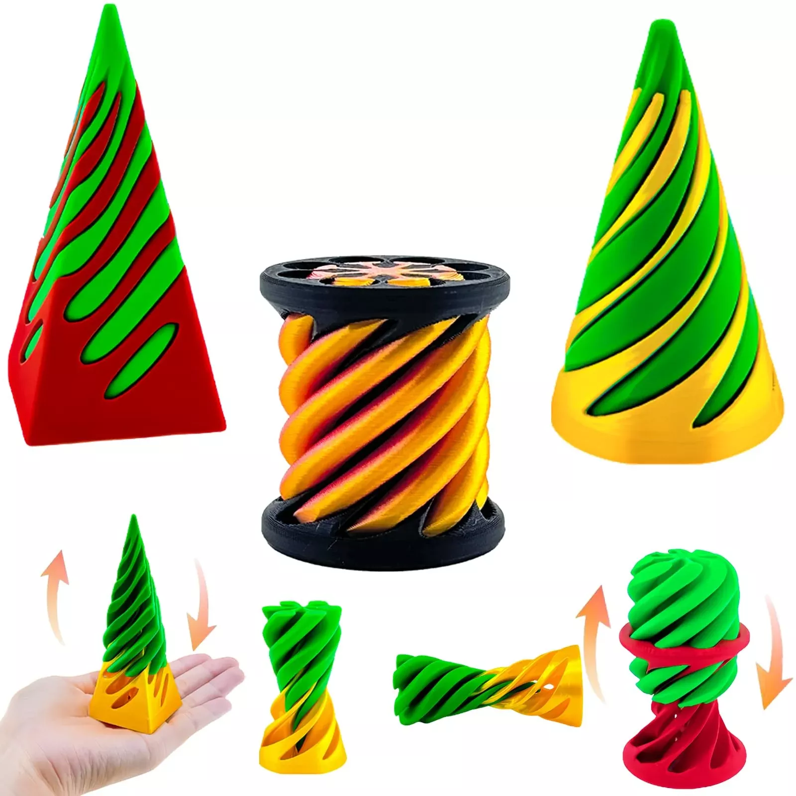 Bigted Spiral Cone Fidget Toy - Small, Interactive Desktop Stress Reliever