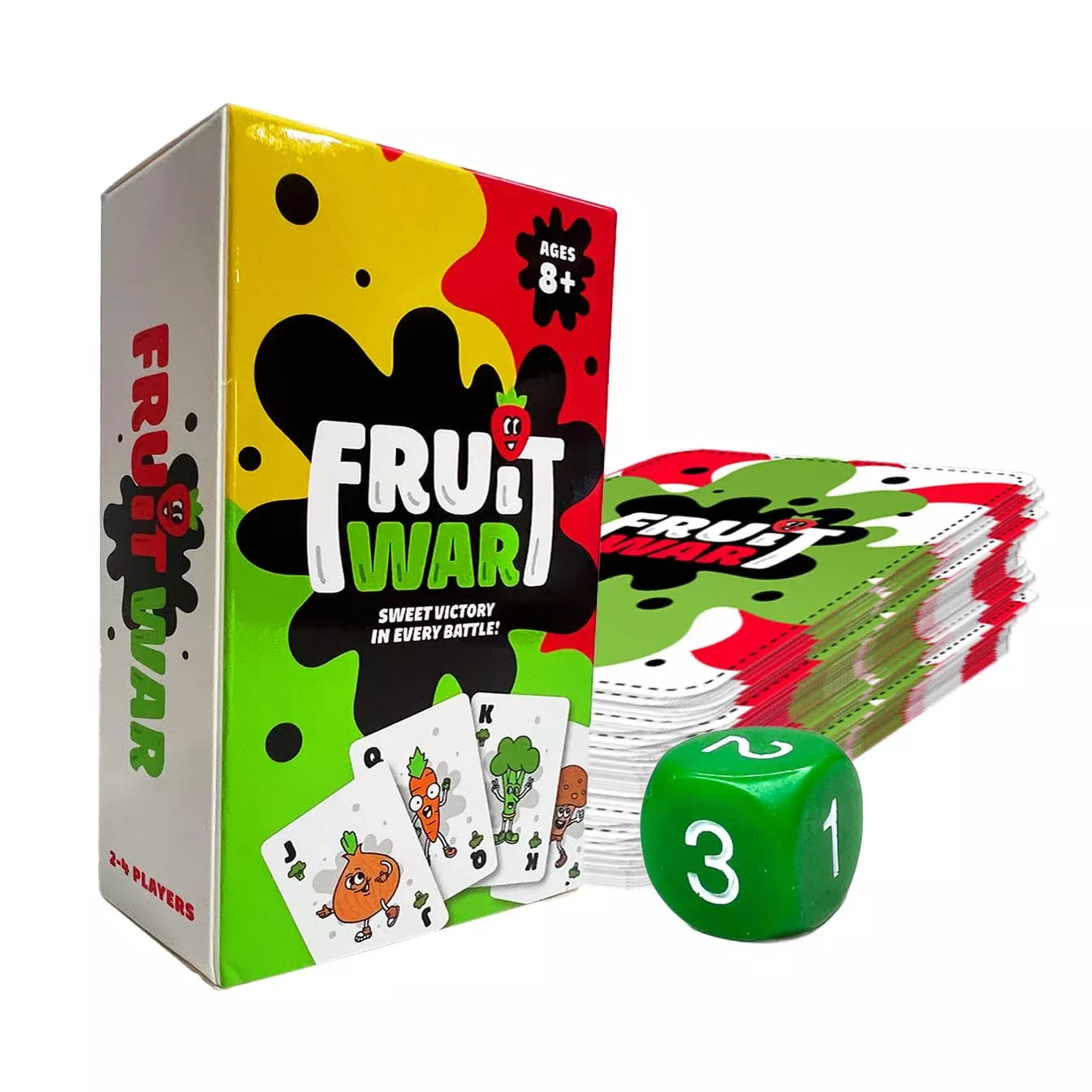 Blakruut Fruit War Card Game, 2-4 Players, Red, 4