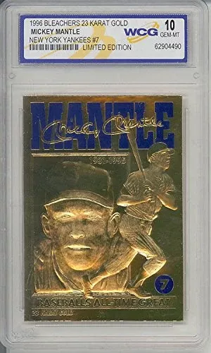 Bleachers 1996 Mickey Mantle 23K Gold Card Gem Mint 10,